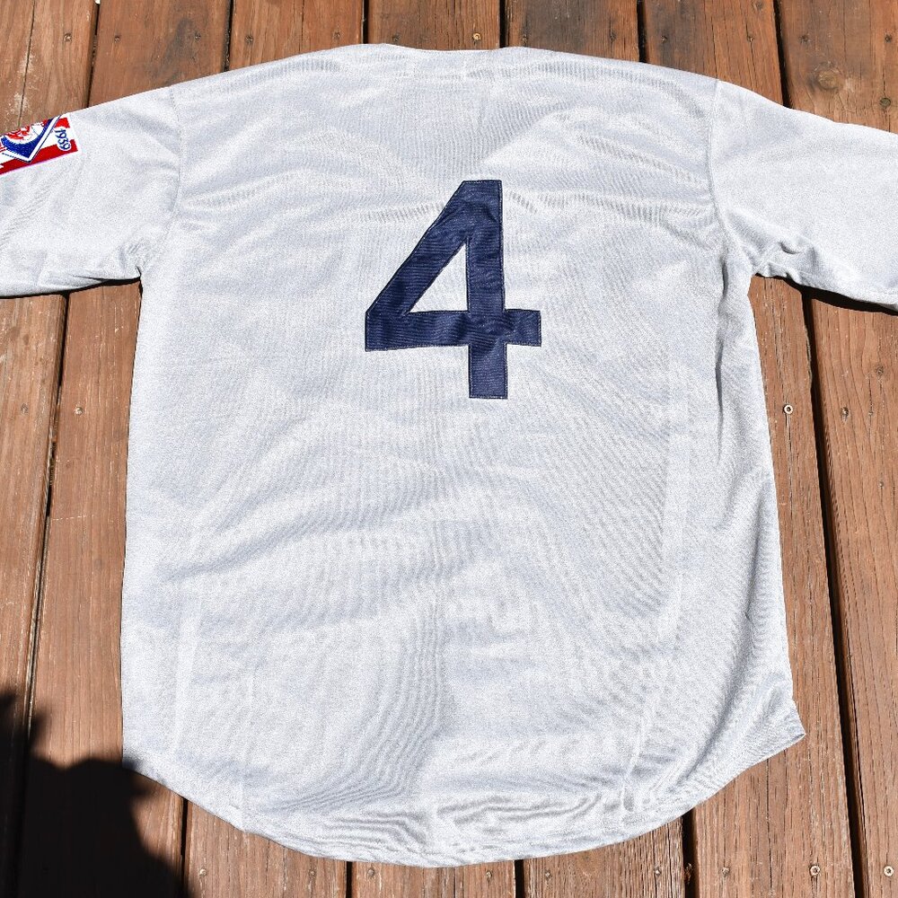 New! Lou Gehrig New York Yankees Gray Heavyweight Baseball Jersey Men's Large